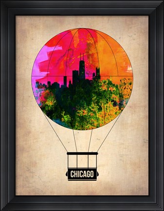 Framed Chicago Air Balloon Print