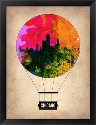 Framed Chicago Air Balloon Print