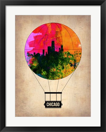 Framed Chicago Air Balloon Print