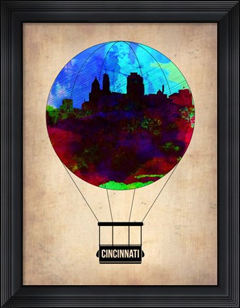 Framed Cincinnati  Air Balloon Print
