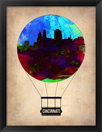 Framed Cincinnati  Air Balloon Print