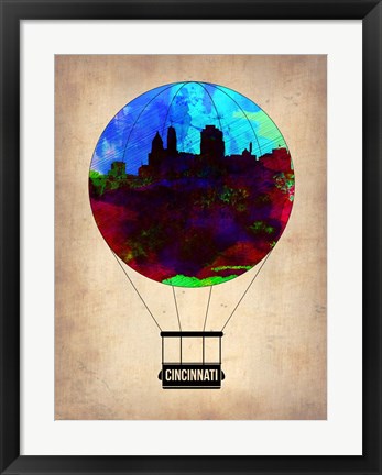 Framed Cincinnati  Air Balloon Print