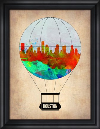 Framed Houston Air Balloon Print