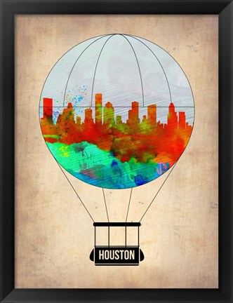 Framed Houston Air Balloon Print