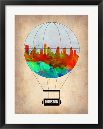 Framed Houston Air Balloon Print