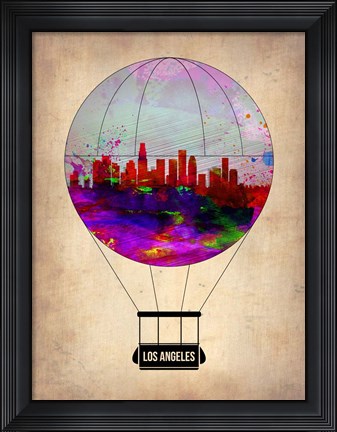 Framed Los Angeles Air Balloon 2 Print