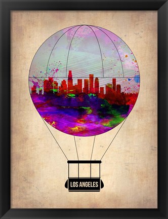 Framed Los Angeles Air Balloon 2 Print