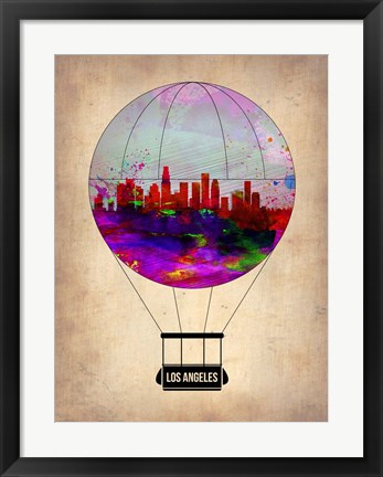 Framed Los Angeles Air Balloon 2 Print