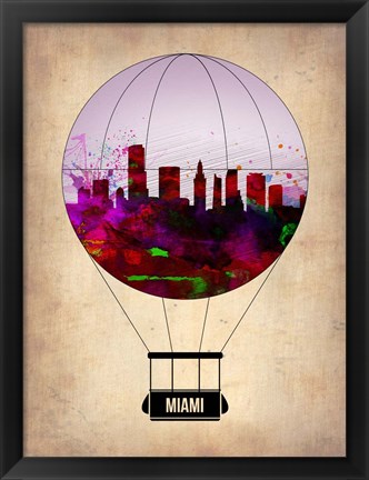 Framed Miami Air Balloon 2 Print