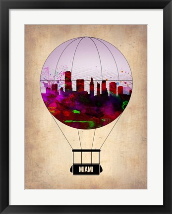 Framed Miami Air Balloon 2 Print
