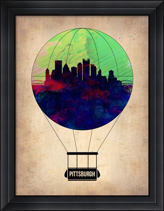 Framed Pittsburgh Air Balloon Print