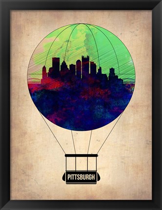 Framed Pittsburgh Air Balloon Print