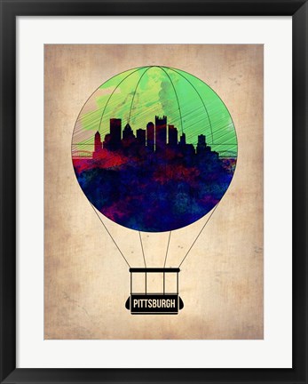 Framed Pittsburgh Air Balloon Print