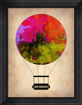 Framed San Francisco Air Balloon 2 Print