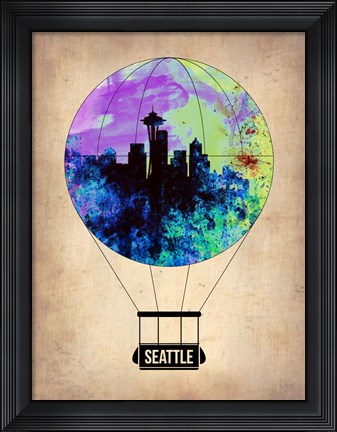 Framed Seattle Air Balloon Print