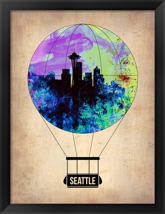 Framed Seattle Air Balloon Print