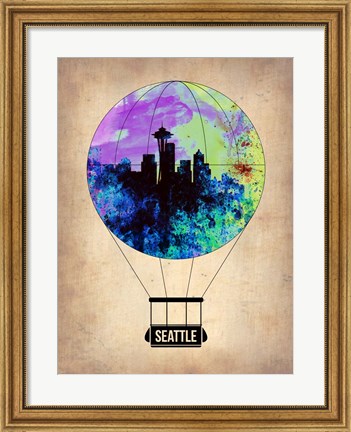 Framed Seattle Air Balloon Print