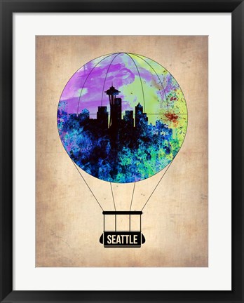 Framed Seattle Air Balloon Print