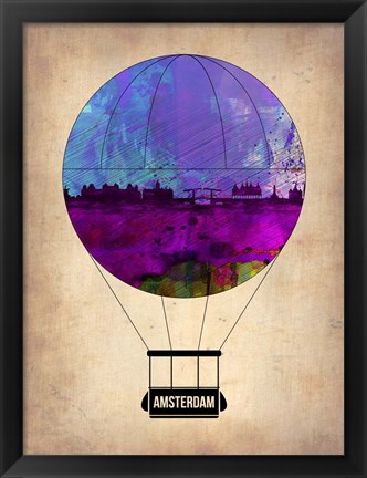Framed Amsterdam Air Balloon Print
