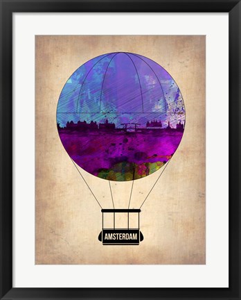 Framed Amsterdam Air Balloon Print