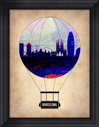 Framed Barcelona Air Balloon Print