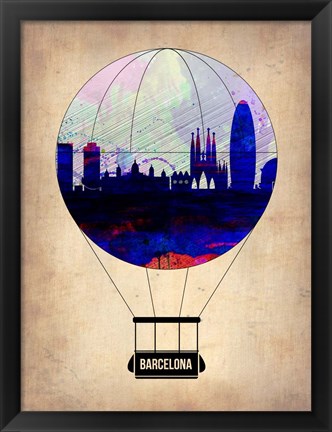 Framed Barcelona Air Balloon Print