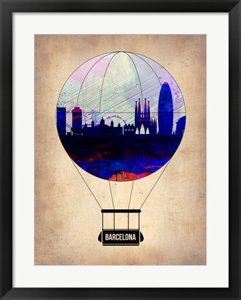 Framed Barcelona Air Balloon Print