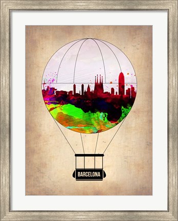 Framed Barcelona Air Balloon 2 Print