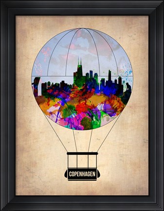 Framed Copenhagen Air Balloon Print