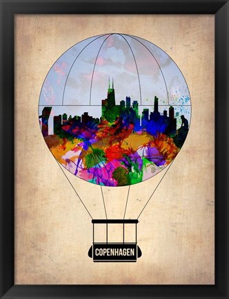 Framed Copenhagen Air Balloon Print