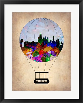 Framed Copenhagen Air Balloon Print