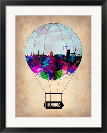 Framed Hamburg Air Balloon Print