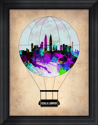 Framed Kuala Lumpur Air Balloon Print