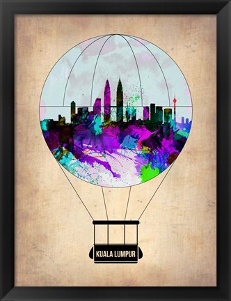 Framed Kuala Lumpur Air Balloon Print