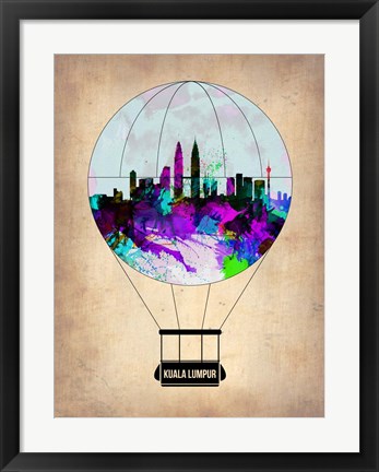 Framed Kuala Lumpur Air Balloon Print