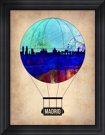Framed Madrid Air Balloon Print