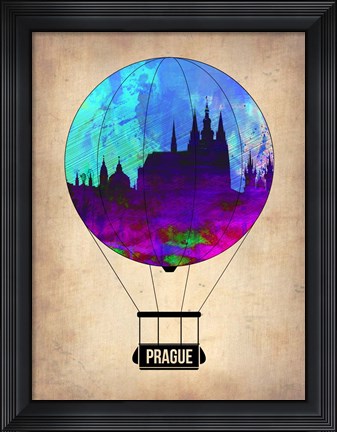 Framed Prague Air Balloon Print