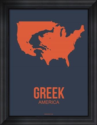 Framed Greek America 3 Print