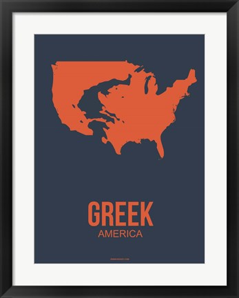 Framed Greek America 3 Print