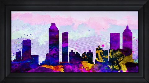 Framed Atlanta City Skyline Print