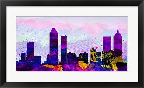 Framed Atlanta City Skyline Print