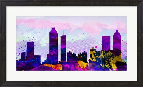 Framed Atlanta City Skyline Print