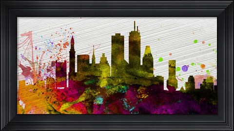 Framed Boston City Skyline Print
