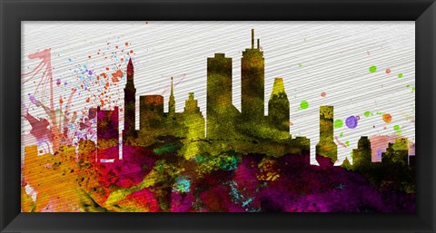 Framed Boston City Skyline Print