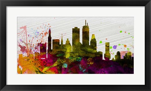 Framed Boston City Skyline Print