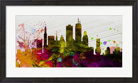 Framed Boston City Skyline Print