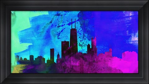 Framed Chicago City Skyline Print