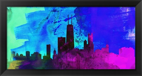 Framed Chicago City Skyline Print