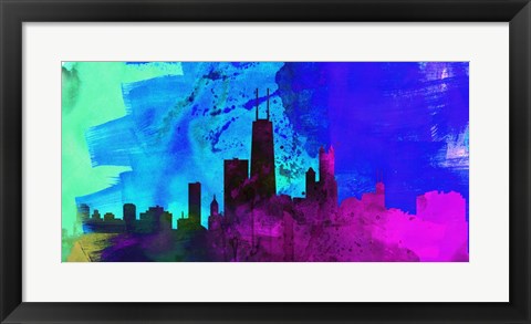 Framed Chicago City Skyline Print