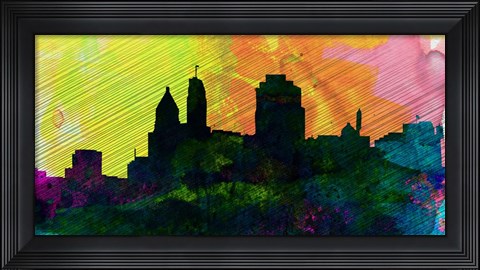 Framed Cincinnati City Skyline Print
